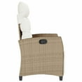 thumbnail image 6 of vidaXL Reclining Patio Chair with Side Table Beige Poly Rattan, 6 of 11