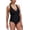 Black, variant on Womens Midweight Ruched Shaping One Piece Swimsuit