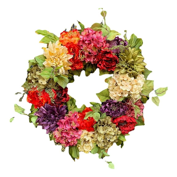 Spring Summer Wreath for Front Door, Festive Wreath with Gift Box Packaging - Holiday Home Decor for Adults, Premium Hand made Floral Arrangement for Door Wall Party Events | Wreath Pink