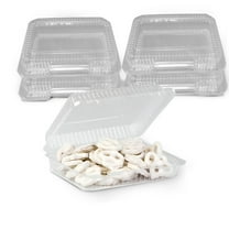 MT Products Clear Plastic Clamshell Pastry Container 9.38" x 6.75" x 2.62" - Disposable Dessert Containers - Pack of 30