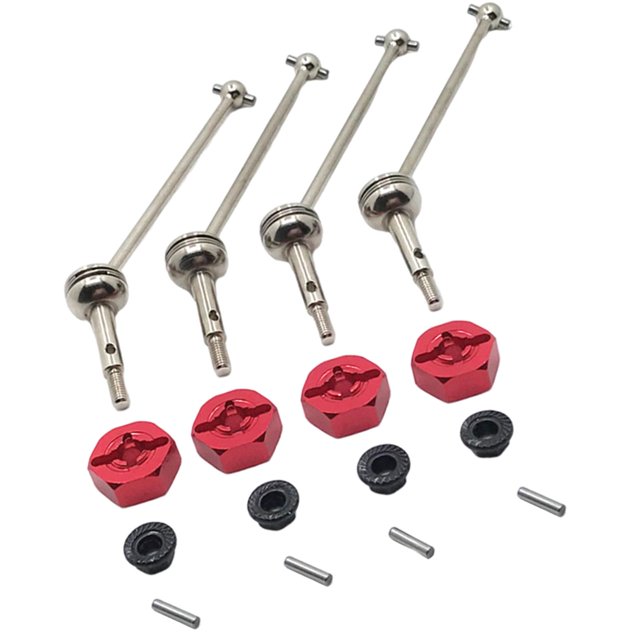 4 Uds 88mm trasero Universal CVD de transmisión para 14 144001 12 124018 124019 camión coche o DIY rojo1 Hugo eje de transmisión del coche rc