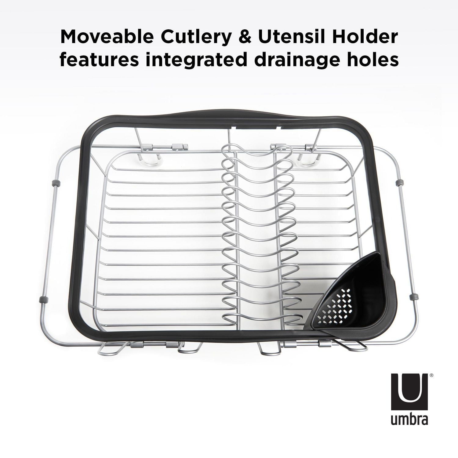 Umbra Sinkin Dish Drying Rack,Black/Nickel