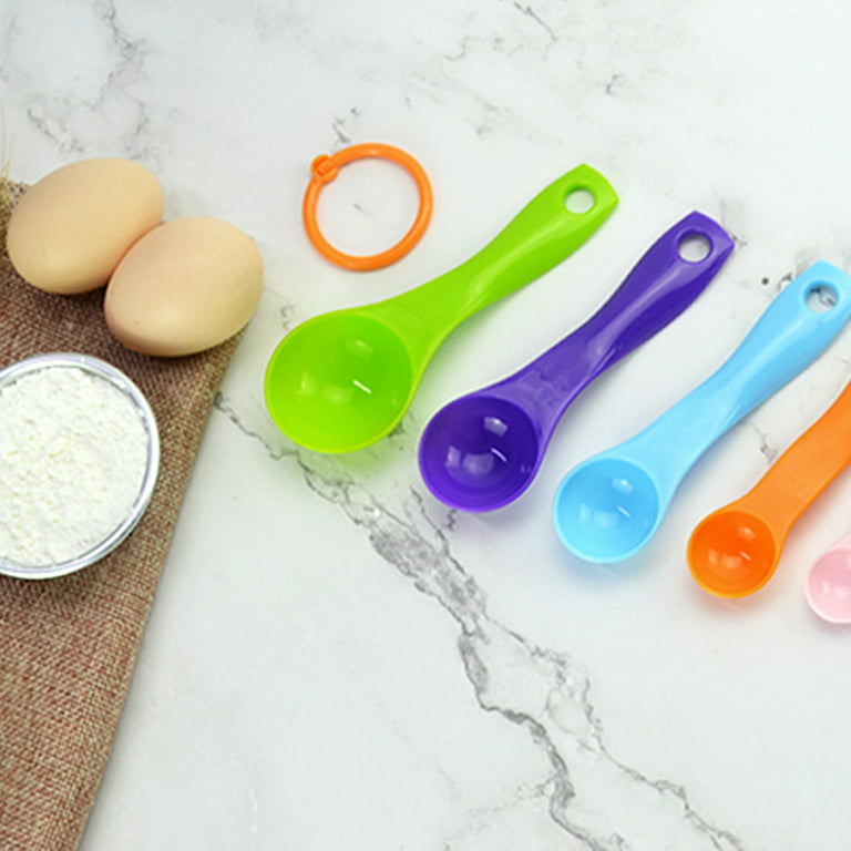 5PCS/Set Plastic Measuring Spoons Mini Size Colorful 2 Scale (1