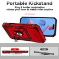 thumbnail image 4 of Dteck Case for iPhone 17 Pro Max ,Shockproof TPU+PC with Slide Camera Cover Built-in 360° Rotate Ring Kickstand Magnetic Shockproof Back Cover,Red, 4 of 9