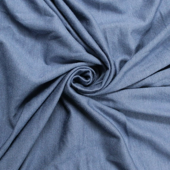 FREE SHIPPING!!! Blue Denim Heavyweight Rayon Spandex Jersey Knit Fabric, DIY Projects by the Yard