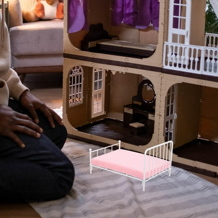 SEWOART Mini Bed For Dolls Dollhouse Bed With Design 1Pcs