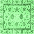 thumbnail image 1 of Ahgly Company Indoor Square Abstract Emerald Green Modern Area Rugs, 8' Square, 1 of 4