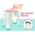 thumbnail image 2 of Skywin Shower Shaving Foot Rest - Plastic Shower Stool for Shaving Legs, 3 Pockets hold Shaving Essentials, 9.27 x 7 x 10 inches (Beige), 2 of 5