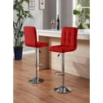 thumbnail image 5 of Bar Stools Set of 2, Adjustable Bar Stools, Armless Adjustable Swivel Barstools, PU Leather Hydraulic Kitchen Counter Height Bar Stools, Thickened Seat Cushion Square Island Barstools with Back, 5 of 7