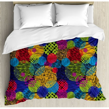 Funky Decor King Size Duvet Cover Set Grunge Stylized Murky