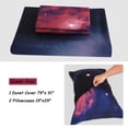 thumbnail image 4 of PiccoCasa 3 Piece Galaxy Queen Bedding Quilt Duvet Cover Set Fuchsia, 4 of 7