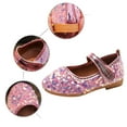 thumbnail image 4 of WERYOUNG Girls Sandals Summer New Fashion Cute Sequins Flat Sole Princess Shoes Toddler Sweet Wedding School Sandal,Pink,2-2.5 Years, 4 of 8