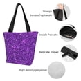 thumbnail image 4 of Disketp Purple Glitter Bolsa de Hombro Casual para Mujer, Bolso Cruzado para Compras, Viajes y Uso Diario, 4 of 6