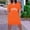 Orange, variant on Sentmoon Party Dresses for Women Short Sleeve with Print Stretchy Summer Dresses for Women 2026 Work Loose Fit Oversized V Neck Elegant Dresses for Women Formal Orange XL