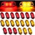 thumbnail image 1 of 20 Pieces 2.5 Inch 2 Diode Trailer Marker Lights Waterproof LED Trailer Side Marker Light Oval Trailer Running Lights for Truck RV Exterior Marker Lights Surface Mount Accessories (Amber, Red), 1 of 6