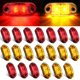thumbnail image 1 of 20 luces de posición para remolque de 2,5 pulgadas y 2 diodos, impermeables, LED, ovaladas, para camión, RV, luces exteriores, accesorios de montaje en superficie (ámbar, rojo), 1 of 5