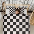 thumbnail image 3 of Black and White Checkered Duvet Cover and Pillowcase Set for Single Bedding, Bedroom Accessories for Kids Teens, 3 of 5