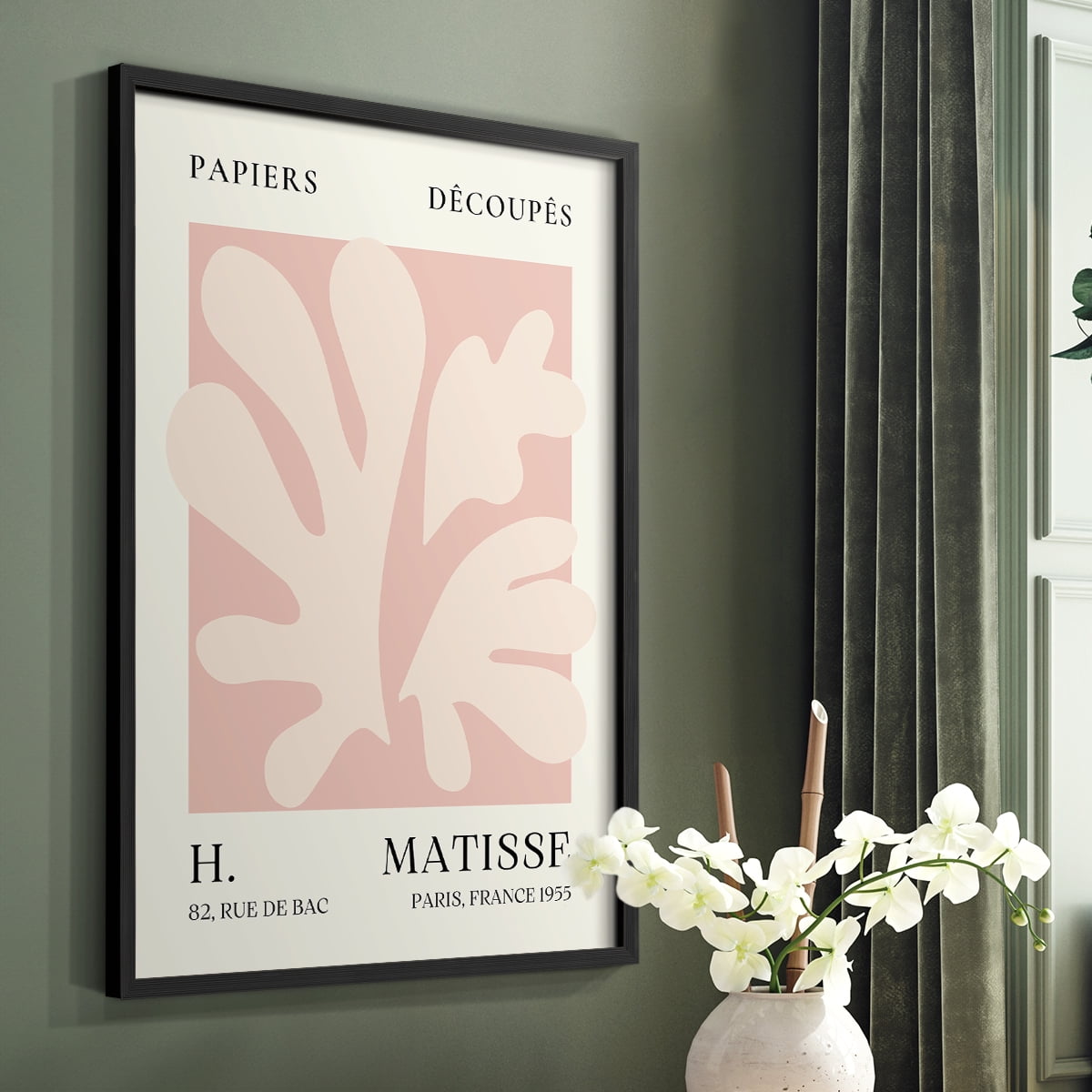 Matisse CLIII Framed Print in Black Solid Wood 22 x 28 Framed Print