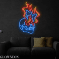thumbnail image 2 of Glowneon Skull Heart Fire Neon Sign, Skull Heart Fire Led Sign, 2 of 4