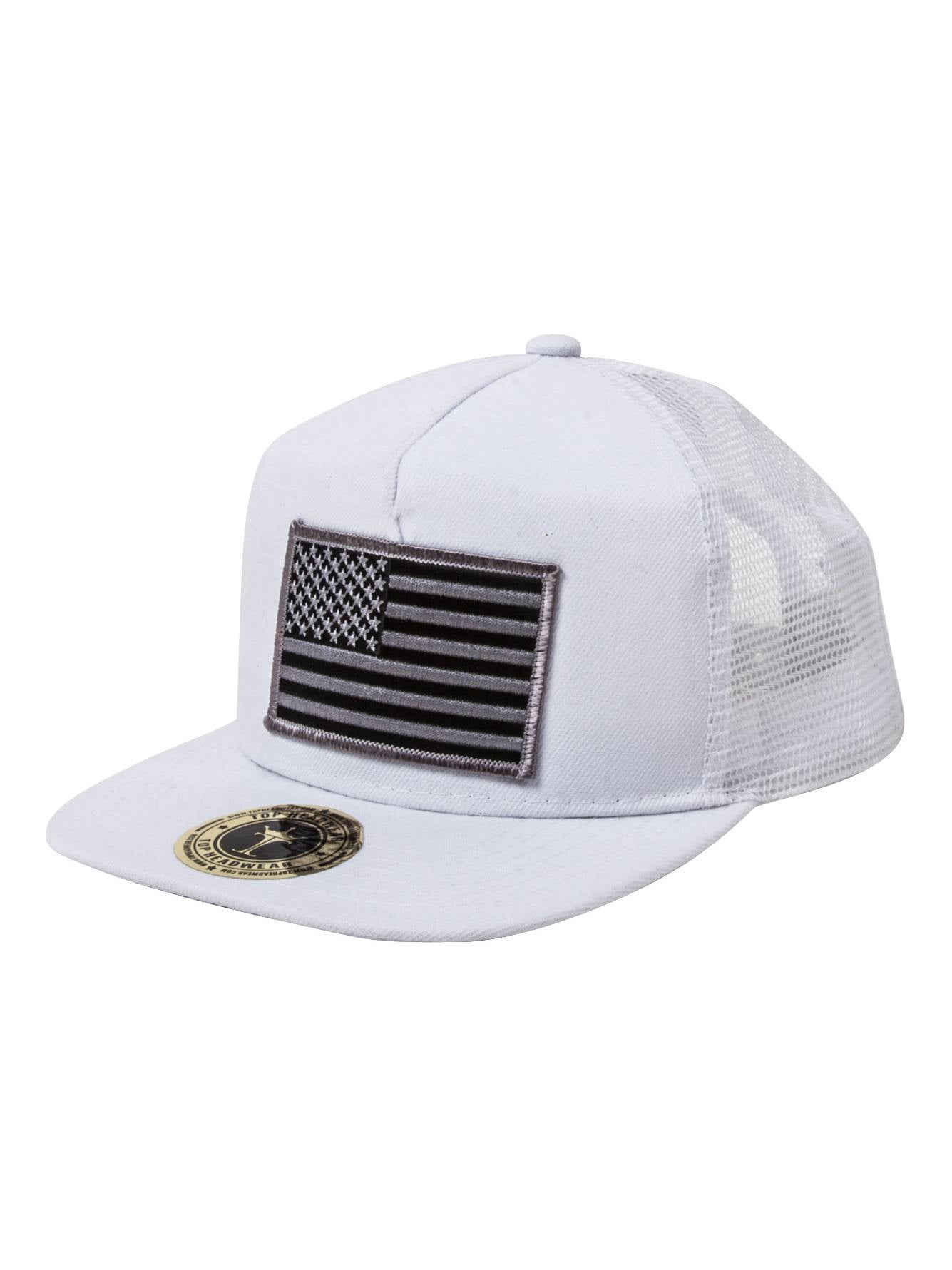 Top Headwear USA Flag Flat Bill Trucker 