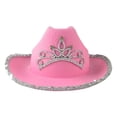 thumbnail image 2 of 2x Sombrero de Vaquero con Plumas Rosa, Gorras de Vaquero, Sombrero de de Disfraces de Vacaciones, de Vaquero Occidental Salvador Sombrero de vaquero, 2 of 10