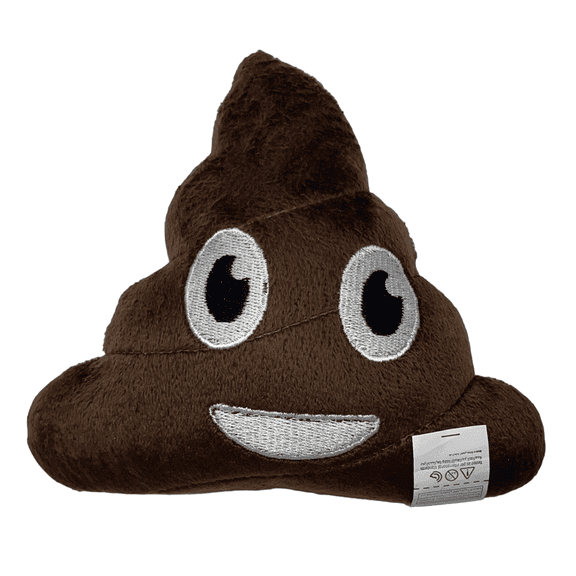 Plush Brown Smiley Poop Emoji Stuffed Emoticon Toy for Ages 5 Yrs and Up