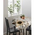 thumbnail image 4 of Vintage Sunflowers Tablecloth Square Table Cloth 60x60 , Waterproof Tablecloth Outdoor Table Cloth, Farmhouse Flowers Wooden Grain Washable Table Cover for Kitchen Dining Party, 4 of 8