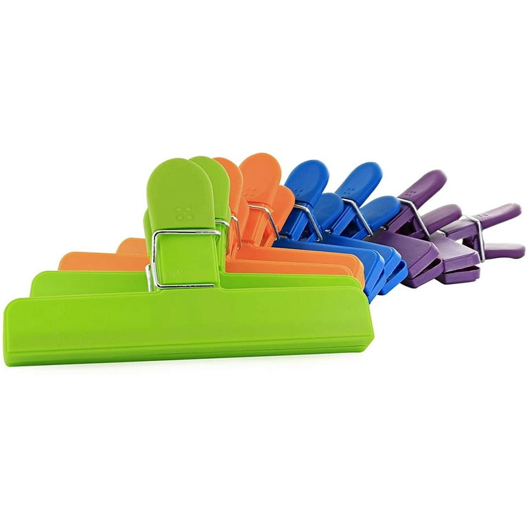Chip Clips 14PCS Food Bag Clips with Heavy Duty(4 Large &10 Small Size)  Seal Grip Assorted Colors