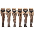 thumbnail image 1 of Coofit Bas pour Femmes Design Ouvert Collants Transparents Bas Résille, 1 of 8