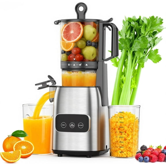 WAA Cold Press Juicer 5.4" Large Feed Chute,Slow Masticating,High Yield,Self Feeding & Easy to Clean​