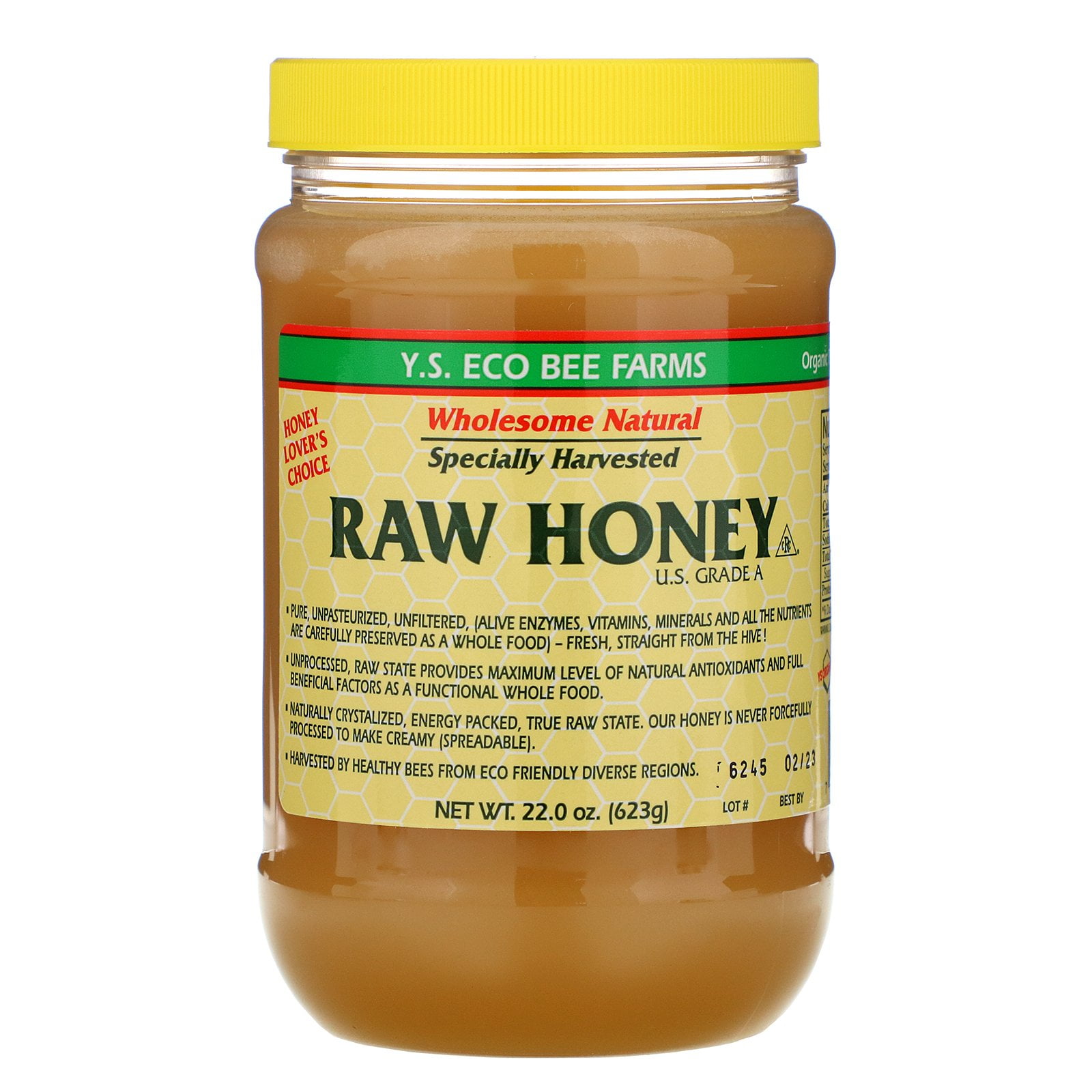 Ys Organic Bee Farms Raw Honey 22 Oz Walmart Com Walmart Com
