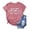 Watermelon Red, variant on LINGLANG Womens "The One" Letter Print Tee Modern Solid Color Short Sleeve Summer Top Casual Everyday Clothes
