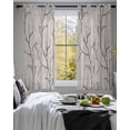 thumbnail image 3 of Black Grey Branches Sheer Curtains 45 Inch Length 2 Panels Set for Living Room/Bedroom, Vintage Art Farmhouse Kitchen Curtains Grommet Semi-Sheer Curtains Drapes Voile Window Treatments 42"x45"x2, 3 of 7