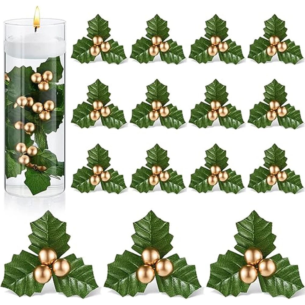Bayas Rojas Navideñas Artificiales - 24 Unidades (18cm Cada Rama)