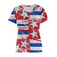 thumbnail image 4 of Dyegold Summer Tops for Women 2023, Star Stripes 4th July Cute Summer Tops for Women Casual Tops US Flag Loose Short Sleeve Tees Shirt V-Neck ​Tunic Tops, 4 of 5