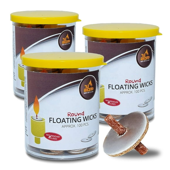 Bañera Floating Wicks Ner Mitzvah de 300 unidades con soportes para discos de corcho