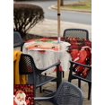thumbnail image 4 of Outdoor Tablecloth with Umbrella Hole and Zipper, Red Plaid Christmas Square Table Cloth 54x54 Inch Waterproof Tablecloth, Santa Xmas Snowflake Farmhouse Picnic Table Cover for Patio Camping, 4 of 7