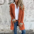 thumbnail image 2 of Coats for Women Single Breasted Trench Coat Fashion A-Line Fall Winter Jackets, Mid-Length Pure Color Outerwear for Daily Use,Orange,3XL, 2 of 4