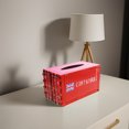 thumbnail image 2 of Metal Tissue Box, Creative Tissue Storage Case, Shipping Container Tissue Box, Iron Construction, 9.84 x 5.51 x 5.51 inches, Stylish Home and Office Decor, Easy Access Tissue Dispenser, 2 of 5