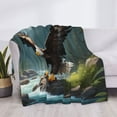 thumbnail image 4 of Salouo Forest River Bald Eagle Print Throw Blanket Gifts for Women Men Soft Flannel Blanket for Home Living Room Decor Bedroom Blanket Gifts for Mom Dad -40"x30", 4 of 7