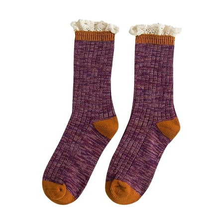 

Cotonie Winter Women Socks Middle Tube forestry Mori Lace Stocking
