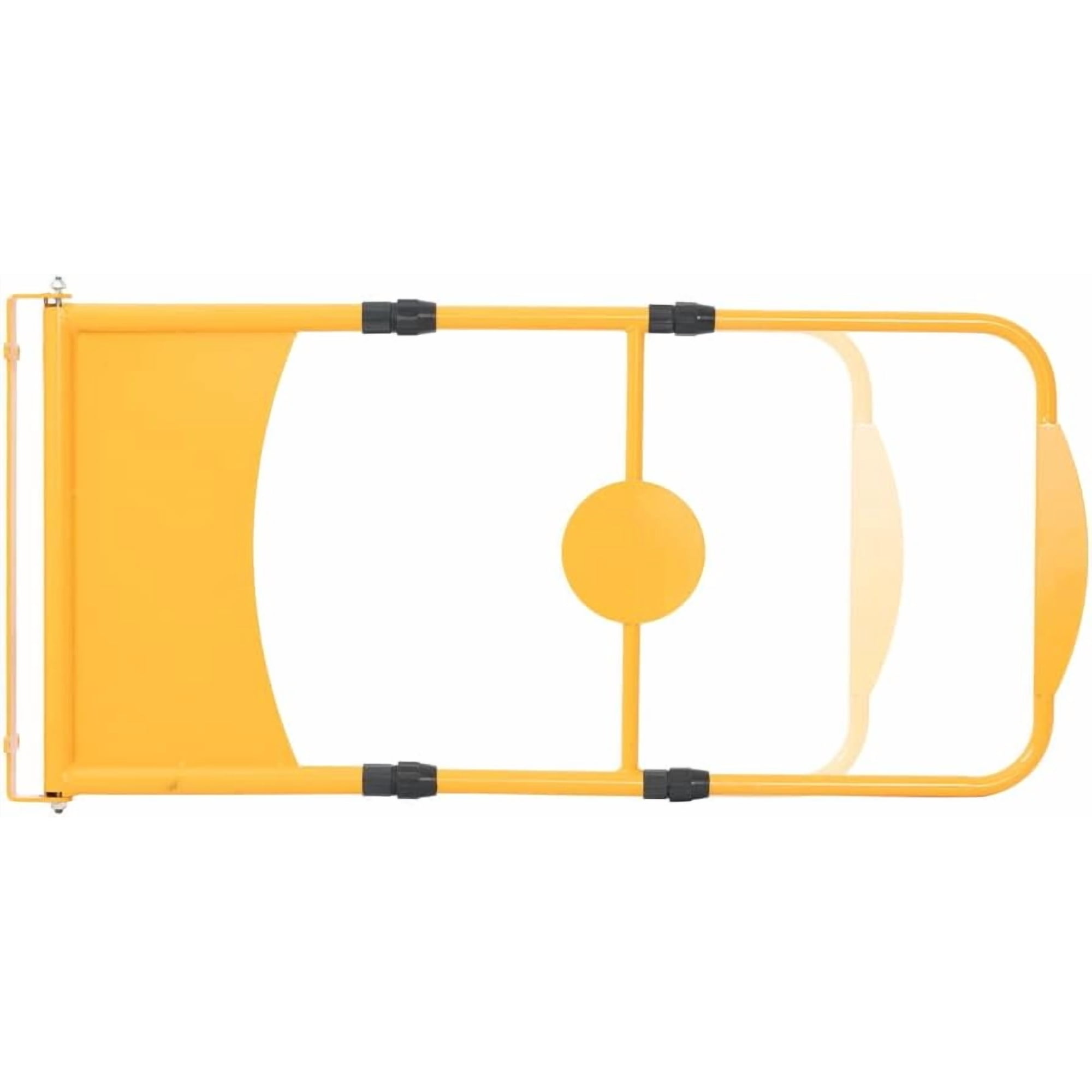 Universal Warehouse Safety Swing Gate, Retractable Manual-Closing Swing Gate for Square or Round Post Mount, Adjustable Metal Safety Gate 24" to 40" Width Opening, Safety Yellow