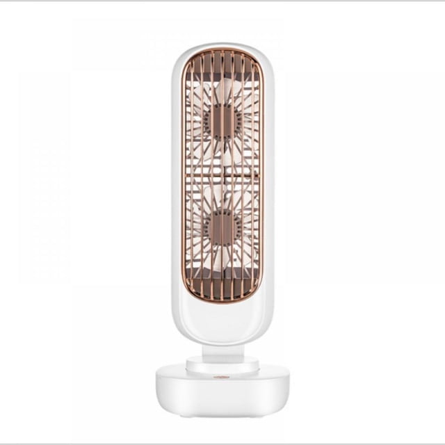 MesaSe New Retro Double-Leaf Tower Fan Desk Fan Vertical Portable USB Small Fan (Built-In 2000Mah)