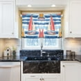 thumbnail image 5 of Yayeee Kitchen Curtains Tier Pair Light Filtering 27"x36" Rod Pocket Short Cafe Window Panel, Red Sailboats, 5 of 7