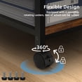 thumbnail image 3 of LEYAOYAO 3-Tier Printer Stand with Charging Station, Printer Stand with Open Shelves for Home Office, Printer Cart Lockable Wheels for Living Room, Brown, 3 of 7