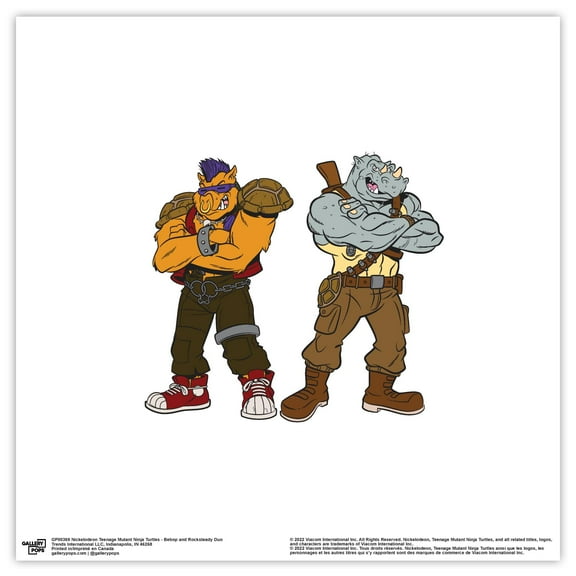 Gallery Pops Nickelodeon Teenage Mutant Ninja Turtles - Bebop Rocksteady Wall Art, Unframed Version, 12" x 12"
