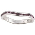 thumbnail image 3 of Muses Art Design Birthstone Eternity Band Ring Wave Style (Channel Set/Full Round), Stackable Fashion Ring with Crystal Birthstone, 3 of 5