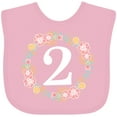 thumbnail image 3 of Inktastic 2nd Birthday Rose Wreath 2 Year Old Girl Girls Baby Bib, 3 of 4