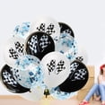 thumbnail image 3 of 15 Pcs Party Balloons Black and White Racing Flag Sequin Confetti Balloons Inflatable Balloons (5 Pcs White + 5 Pcs Black + 5 Pcs Blue Confetti Balloons), 3 of 8