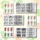thumbnail image 3 of Juego de 3 placas para estampar plantas y sellos para uñas - Plantillas de hojas a cuadros, herramienta de estampado con puntas, placas de acero inoxidable con imágenes, 3 of 7